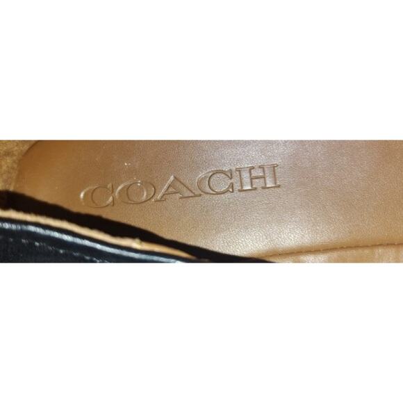 Coach ChelseaCap Toe Ballet Flats Black Gold Logo Slip On Shoes Womens 9.5 - Picture 7 of 7